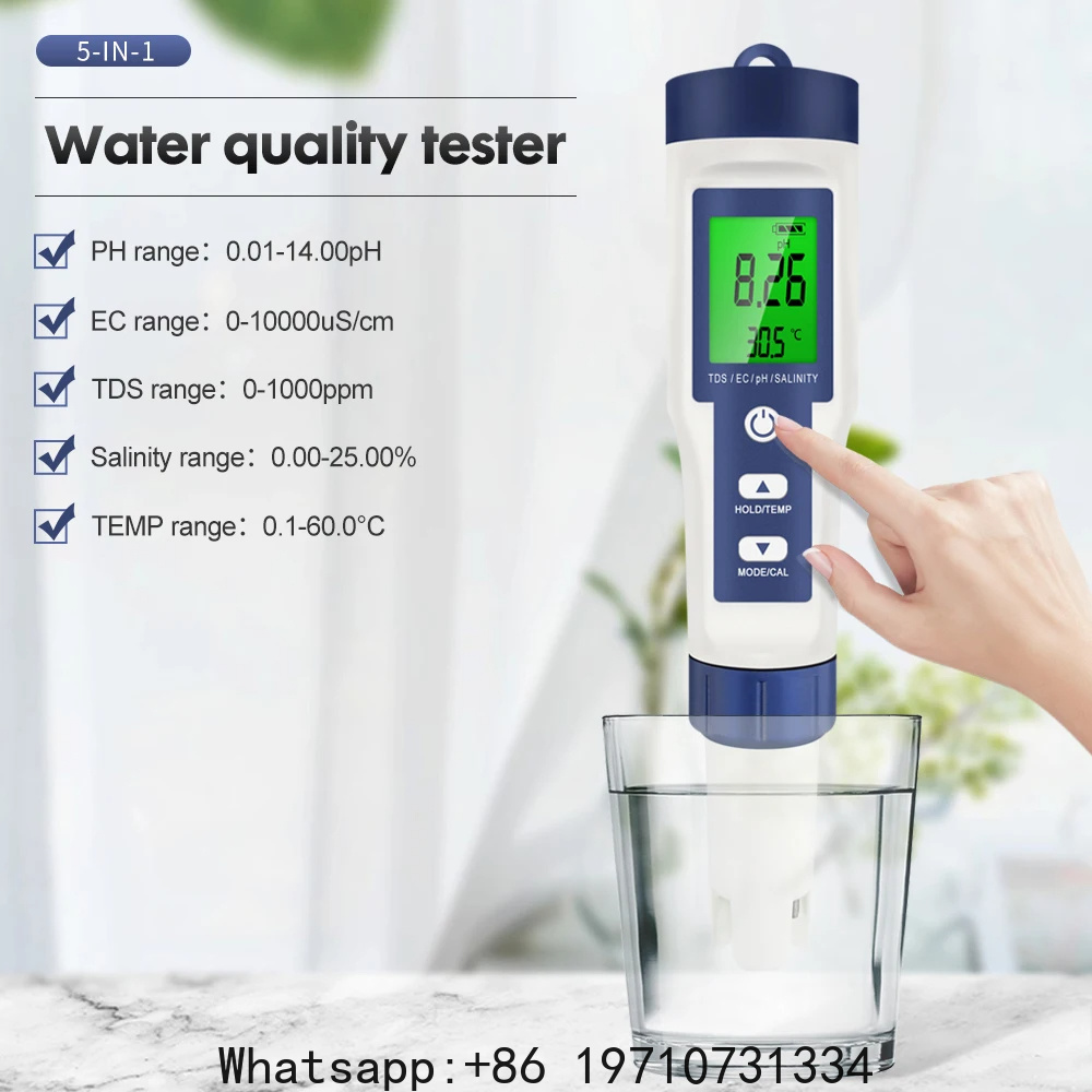 Water Testing Kit - جهاز قياس رقمي 5 في 1