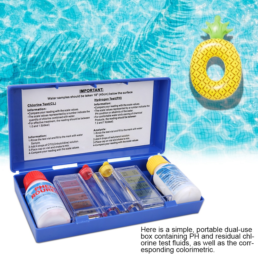Water Testing Kit - مجموعة اختبار جودة المياه للكلور والحموضة،