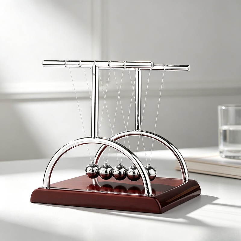 مهد نيوتن للكرات الفولاذية الم - مراجعة Newton Cradle Large وسعره